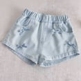thumbnail image 3 of NAISIBABY Girls Denim Shorts, High Rise Stretch with Pockets Cute Fashion Jean Shorts Light Blue Size 8, 3 of 7