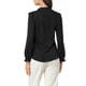 thumbnail image 4 of INSPIRAR CHIC Blusa de Mujer con Cuello Alto, Botones y Mangas Largas con Volantes, Talla S, Color Negro, 4 of 8