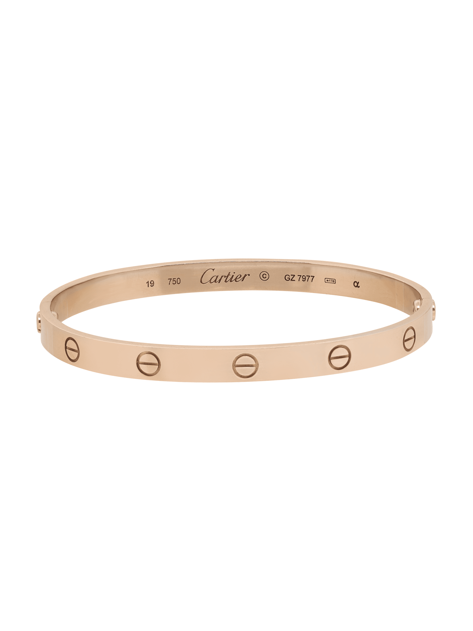 Buy Cartier Love Bracelet 18K Rose Gold Size 19 Old Style Online at