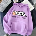 thumbnail image 4 of Hooded Sweater Cute Cow Cartoon Print Casual Sports Hoodie, 4 of 7