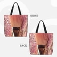 thumbnail image 2 of Fotbe Makeup Brush on Pink Glitter Bolsa Tote con Estampado para Mujer, Bolsos con Cremallera, Bolsa de Hombro Casual de Gran Capacidad con Bolsillos Internos, 2 of 7