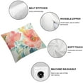 thumbnail image 4 of Nawypu  Throw Pillow Cover Flower Girly Peonies Summer Watercolor Pastel Floral Mint Decorative Pillow Case Home Decor Square 2pcs Pillowcase, 4 of 6