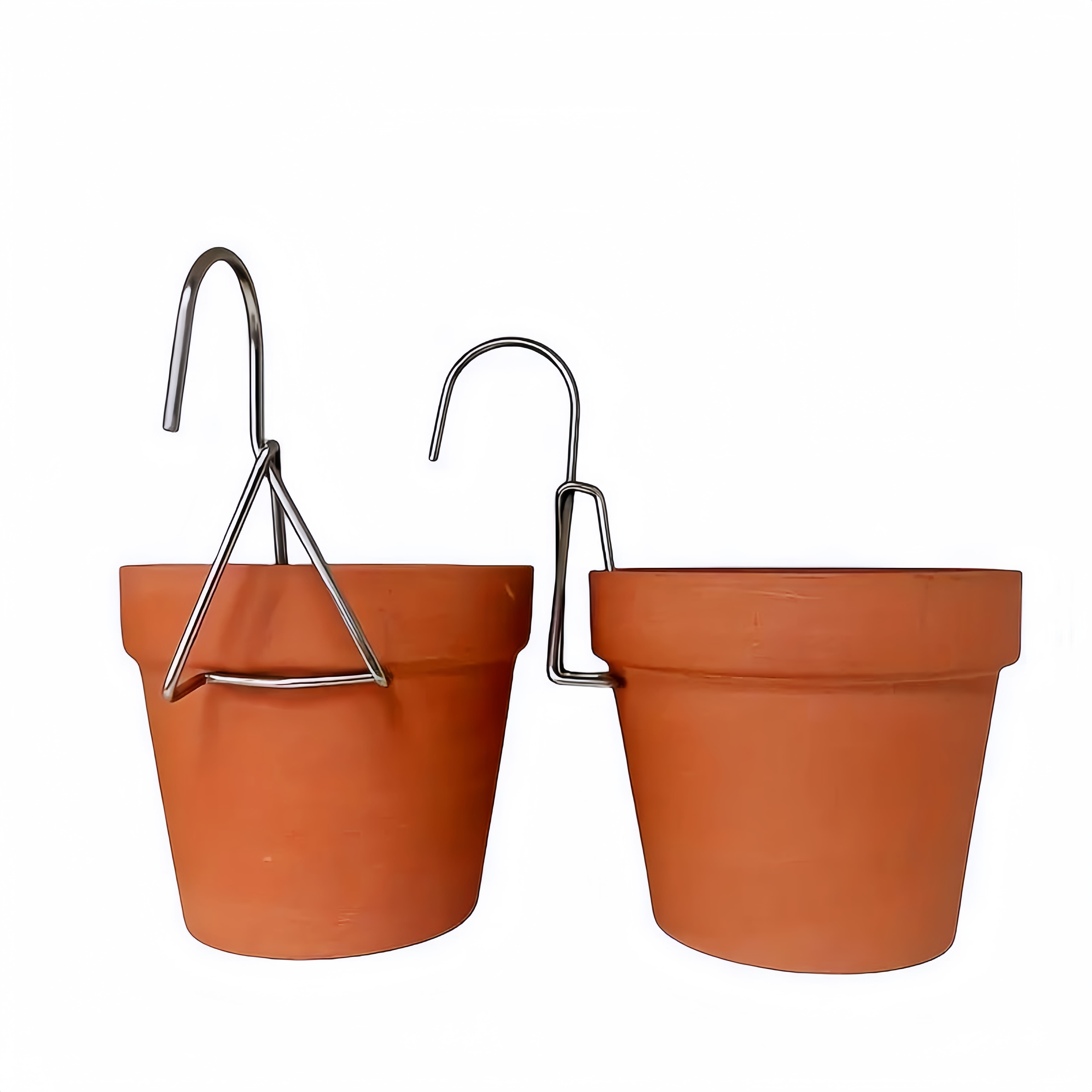 Unbranded 4.7" x 4" Terracotta Round Red Flower Pots with 2 Stainless Steel S Hooks