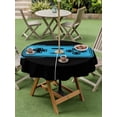 thumbnail image 5 of Outdoor Tablecloth with Umbrella Hole Zipper Blue Game Handle Round Tablecloth 54" Waterproof Outside Table Cloth Video Gamer Console Earphones Black Patio Table Cover Tablecloths for Picnic Party, 5 of 8