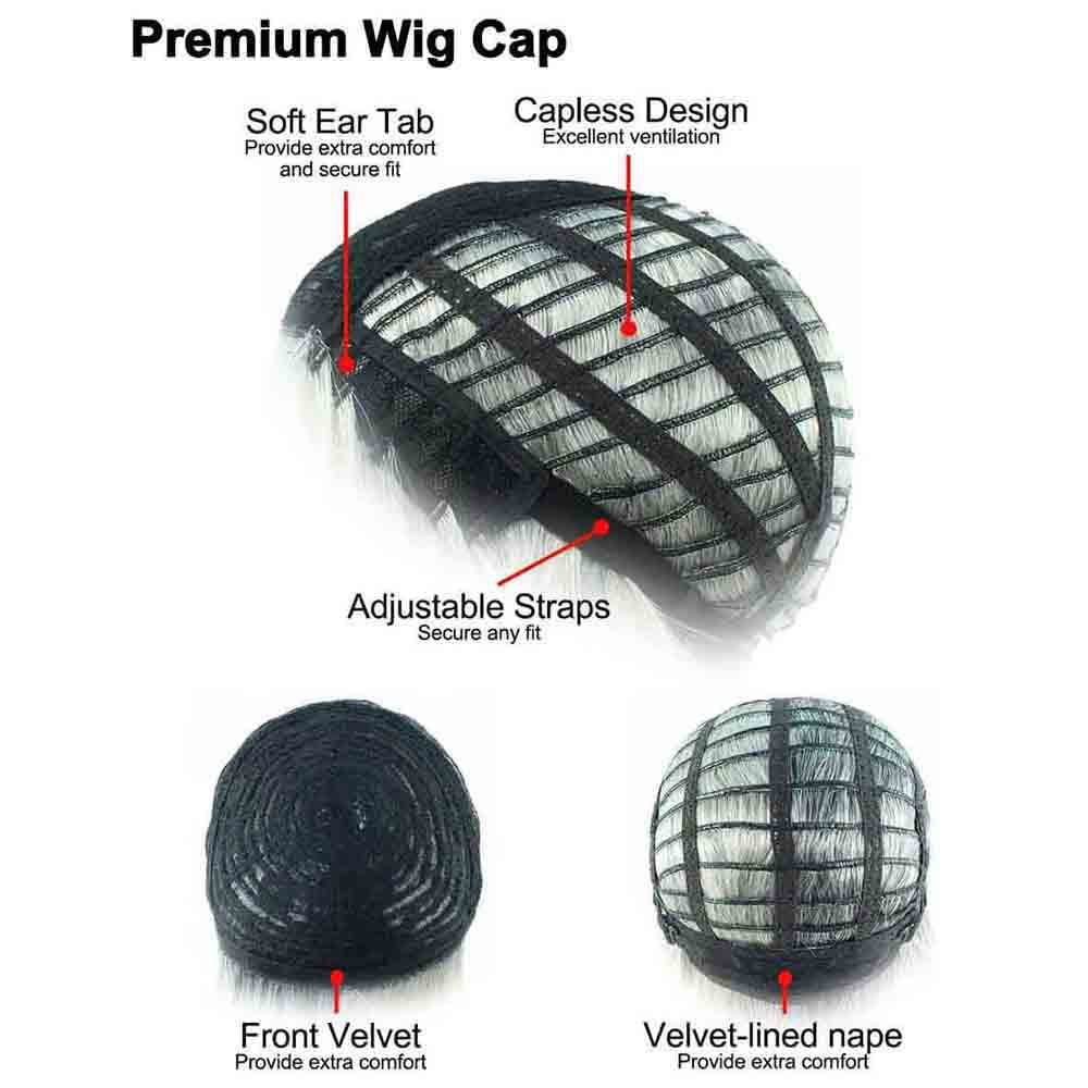 HPO Adult Men's Animated Movie Supervillain Long Wig with Eyebrows & Mustache| Best for Halloween