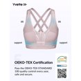 thumbnail image 4 of Sujetador deportivo Yvette High Impact, espalda cruzada, rosa pastel, talla M, 4 of 9