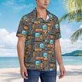 thumbnail image 3 of Vsdgher Industrial Transportation Print Men's Hawaiian Shirts Button Down Tropical Holiday Beach Shirts Vacation Clothes,Large, 3 of 7