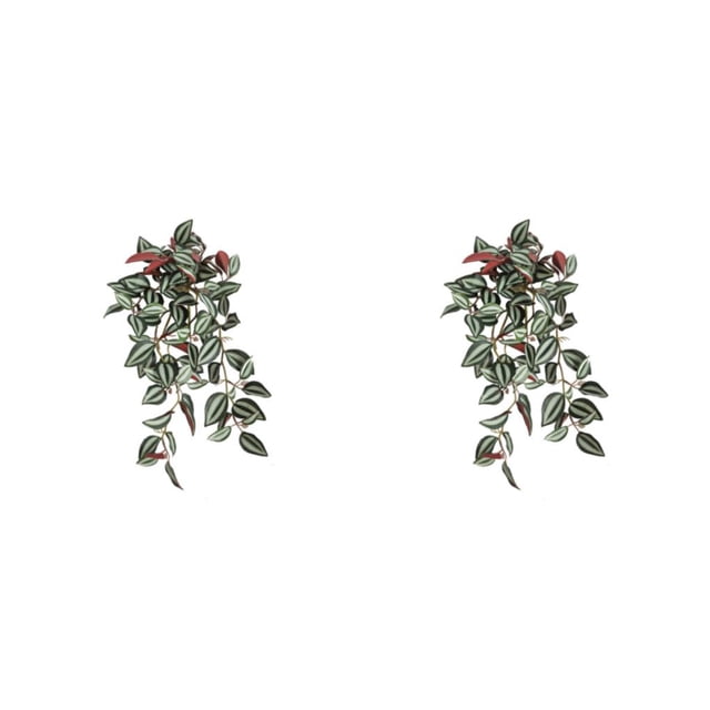 Plantas falsas de pared Billuyoard Decoración para el hogar Mini Flor artificial Hoja Rojo púrpura 2Conjunto