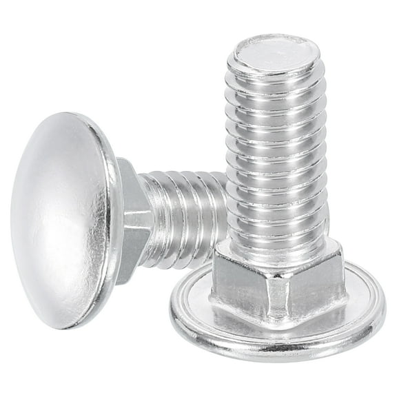 Uxcell 25Pack 3/8"-16x1" Stainless Steel Carriage Bolts Round Head Square Neck, Silver