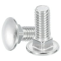 Uxcell 10Pack 3/8"-16x1" Stainless Steel Carriage Bolts Round Head Square Neck, Silver