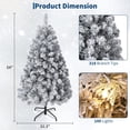thumbnail image 2 of Qinaqin 4.5Ft Artificial Christmas Tree con cm de Anchoarm Blanco Lights Realistic Flocked Material Festive Metálico Alturainges y Plegable Base Adecuado para Family Gatherings, 2 of 7