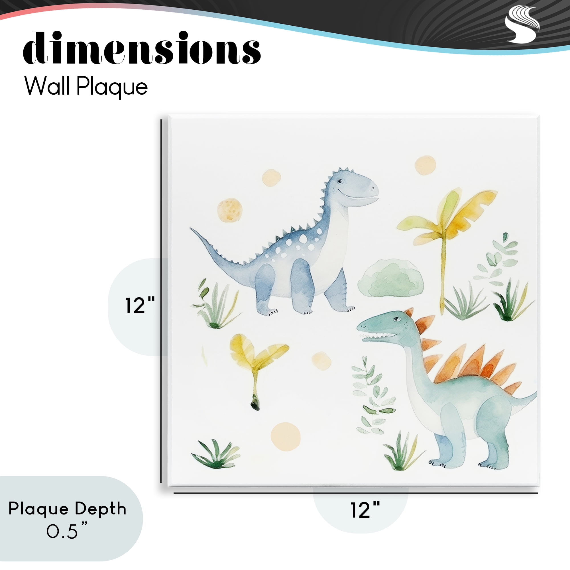 Stupell Industries Dino Wonderland Friends Wall Plaque Art, design by Lazar Studio