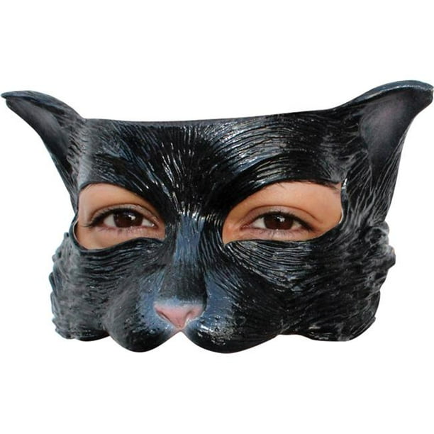 Morris Costumes TB27620 Mi-Masque en Latex Noir pour Chat