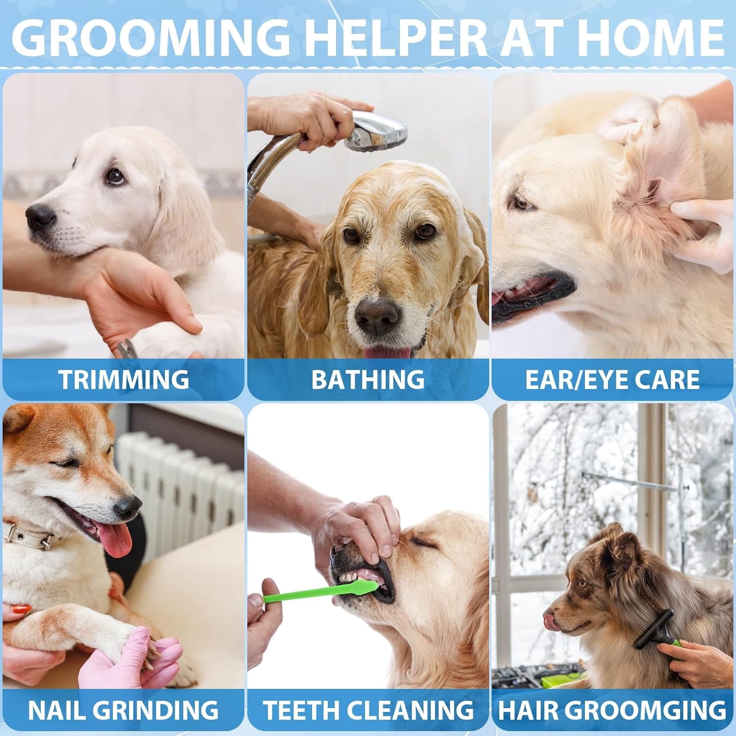 Pet Grooming Hammock Harness Helper Set,Dog Grooming Hammock with Nail Trimmers Grooming Harness Kit for Dogs & Cat（XXL）
