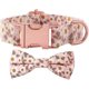 thumbnail image 1 of KAIYANG Collar para perro con lazo para niña de las flores, ajustable, suave, para gatos pequeños, medianos y grandes, color rosa, 1 of 2
