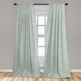 thumbnail image 4 of Ambesonne Christmas Curtains, Leaf Like Shape Dots Art, Pair of 28"x84", Dark Khaki Pale Blue, 4 of 4