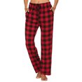 thumbnail image 1 of Innerwin Palazzo Pants Wide Leg Ladies Pajamas Bottoms Holiday Drawstring Lounge Red S, 1 of 5