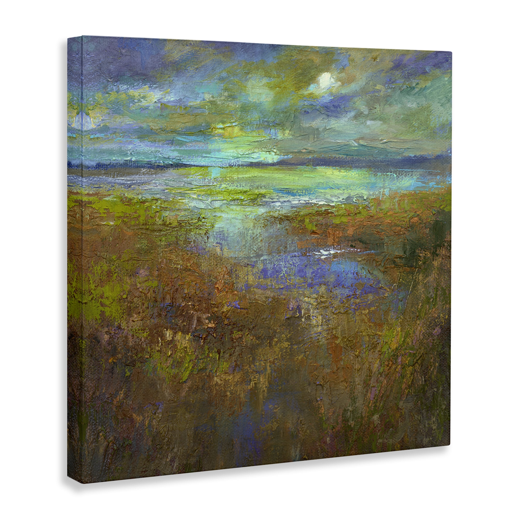 Stupell Industries Abstract Stream View Landscape & Nature Painting Wrapped Canvas Art Print Wall Art, 24 x 24
