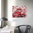 thumbnail image 4 of JEUXUS Valentine's Day Truck And Love Dwarf Red Heart Tree Romantic Rose Flower Canvas Painting Wall Art Poster Scroll Canvas Painting Picture Living Room Decor Home Framed, 4 of 5