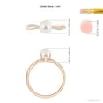 thumbnail image 5 of Angara Japanese Akoya Cultured Pearl Twist Shank Ring with Diamonds in 14K Rose Gold for Women | June Birthstone Jewelry for Her, 5 of 8