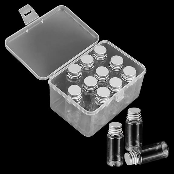 15pcs Glass Jars with Lids Empty Storage Bottles Small Message Sample Bottle