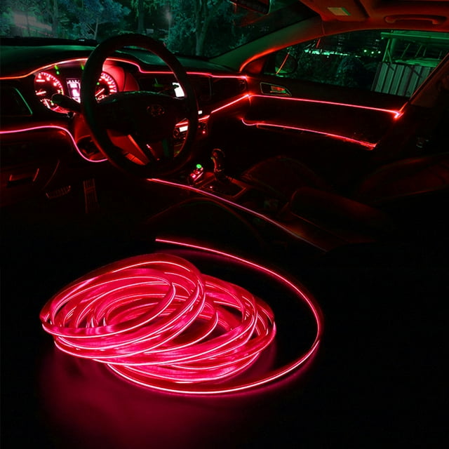 Car Decorative Light Strip,Akoozn Interior Lighting Cigar Lighter Drive Auto LED EL Cold Lamp Modification Parts 4 Meters