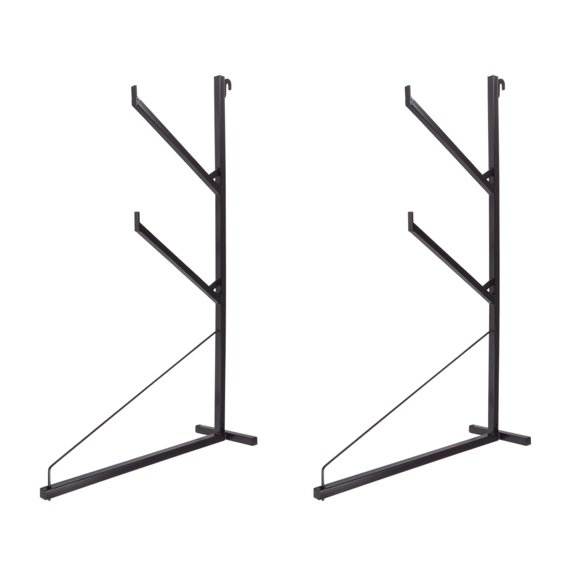 Mytee Products 2 Pack 3-Tier Shipping Container Shelving Brackets - 31"(L) x 53-1/8"(H), 550 lbs WLL Black Powder Coated Steel Pipe Rack for Trailer Containers - Welded Hook, Easy Installation