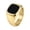 Gold Black, variant on Men Vintage Square Gemstone Signet Biker Ring Classic Minimalist Wide Band Promise Eternal Daily Jewelry Stainless Steel Gold Plated Black Size 13