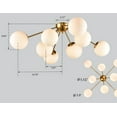thumbnail image 5 of Claxy 8-Light Gold Sputnik Semi Flush Mount Light with Globe Milk Glass Shade, 5 of 11
