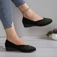 thumbnail image 5 of Ladies Casual Pumps Low Heel Comfortable Dressy Work & Event Women's Casual On Shoes Fashion Rhinestone Heel Comfortable Suede Loafers For Daily Wear, 5 of 8