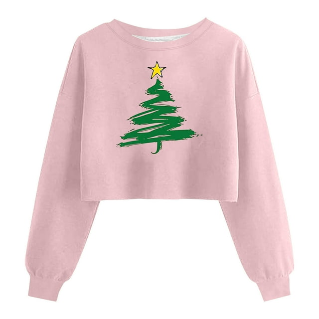 YOIAVAIOY Chandails de Noël pour Femmes Imprimé Drôle de Noël Chandail à Manches Longues Col Rond Décontracté Automne Vacances