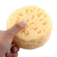 thumbnail image 4 of Uxcell Bathroom Bath Sponge Round Design Body Shower Pouf Scrubber Light Yellow, 4 of 4