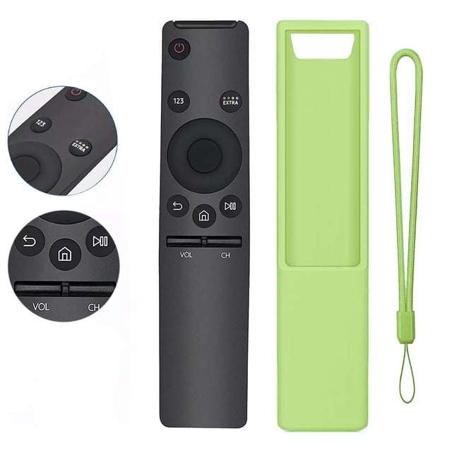 Universal Remote Control + Silicone Protective Case + Wrist Strap for Samsung 2K 4K 8K 3D HD UHD Curved LED QLED Smart TVs and Old TVs