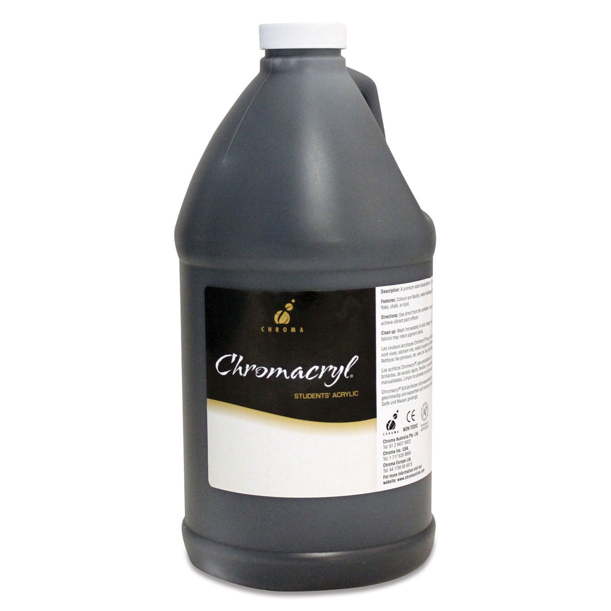 Chromacryl Student's Acrylic Paint - Black - 0.5 Gallon