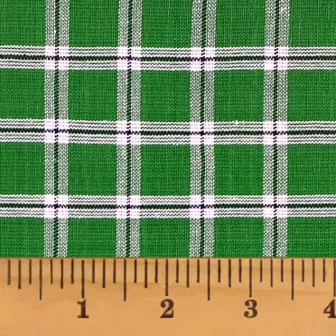 JCS Lodge Green 6 Plaid Homespun Cotton Fabric Sold by the Yard
