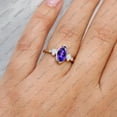 thumbnail image 2 of Marquise Amethyst Engagement Ring, Opal And Diamond Wedding Ring, Prong Set Handmade Ring, 925 Starling Silver Stackable Ring, Anniversary Gift For Wife,, 2 of 3