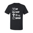 thumbnail image 2 of Eat Sleep Pray Repeat for Christians Faith | Mens Inspirational/Christian Graphic T-Shirt, Black, X-Large, 2 of 3