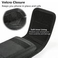 thumbnail image 4 of For Apple iPhone 16 Plus (6.7") Pouch Case Universal Vertical Canvas Built in Credit Card ID Slot and Belt Clip Loop Holster Cell Phone Holder Cover - Black, 4 of 7