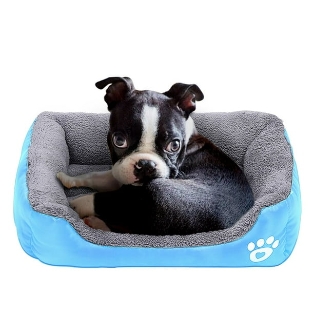 PowerKing Dog beds for Small Dogs Square Pet Bed Dog Bed Mattress Washable Soft Pads with Waterproof Bottom 23.6 x 16 x 5 Blue Walmart