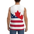 thumbnail image 4 of Fotbe USA Canada Flag Men's Camiseta sin Mangas Estampada para Hombres, Playera Casual para Gimnasio, Entrenamiento, Playa-Medium, 4 of 7