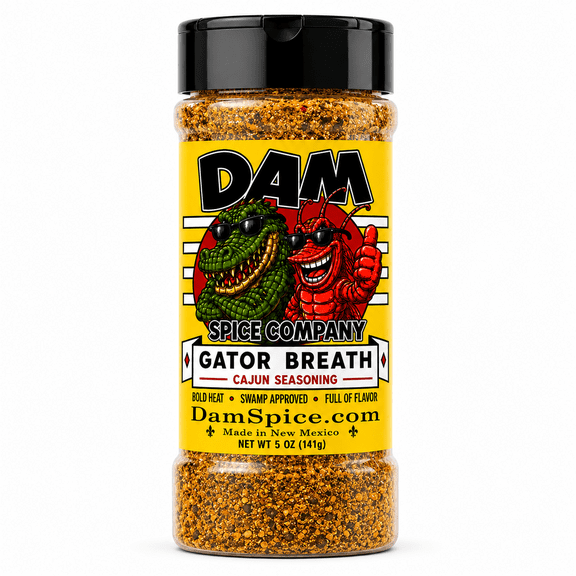 DAM Spice Company Gator Breath Seasoning Cajun- Southern Style Cajun Blend 1 Pack Net Wt 5 oz