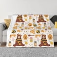 thumbnail image 3 of Throw Blanket for Couch, Cute Bee Honey Jar Hive Bear Super Soft Fuzzy Comfy Warm Throw Blanket, Cuteness Lightweight Cozy Plush Flannel Blanket & Throws for Sofa and Bed All Season, 3 of 5