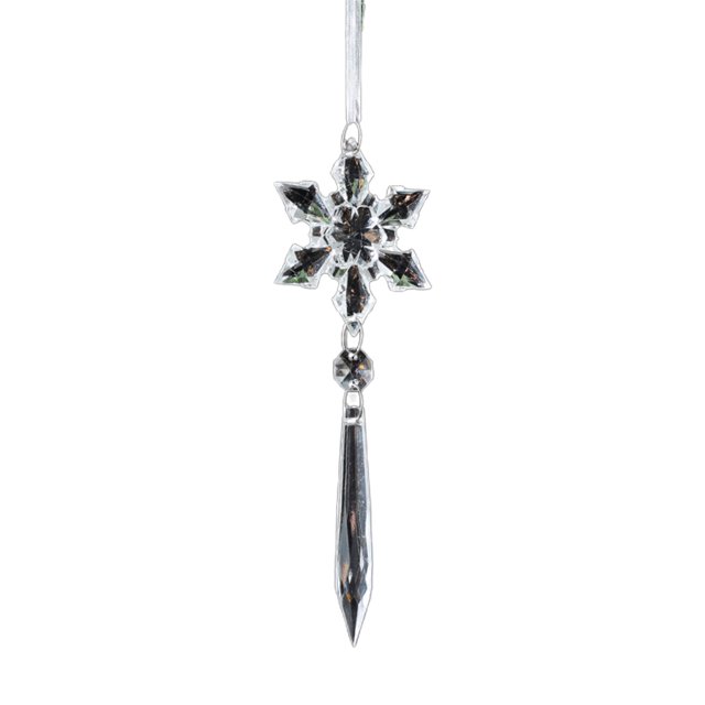 CSChome Christmas Snowflake Ornament Creative Snowflake Ornament: Transparent Shatterproof Acrylic Pendant (3Pcs with Lanyard, Hanging Decor)