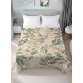 thumbnail image 2 of California King Size Flat Sheet Only, Sage Green Yellow Botanical Soft Brushed Microfiber Bed Sheets, Vintage Spring Summer Hotel Quality Breathable Bedding Top Sheet, Easy Care, 108"x98", 2 of 9
