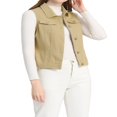 thumbnail image 4 of Allegra K Women‘s Washed Chest Flap Pockets Single Breasted Denim Vest Jacket, 4 of 5