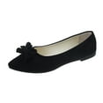 thumbnail image 1 of Xfvqtps Womens Pointed Toe Bow Flats Colorful Quilted Insole Comfortable Casual Flat Shoes for Work Leisure Black, 1 of 5