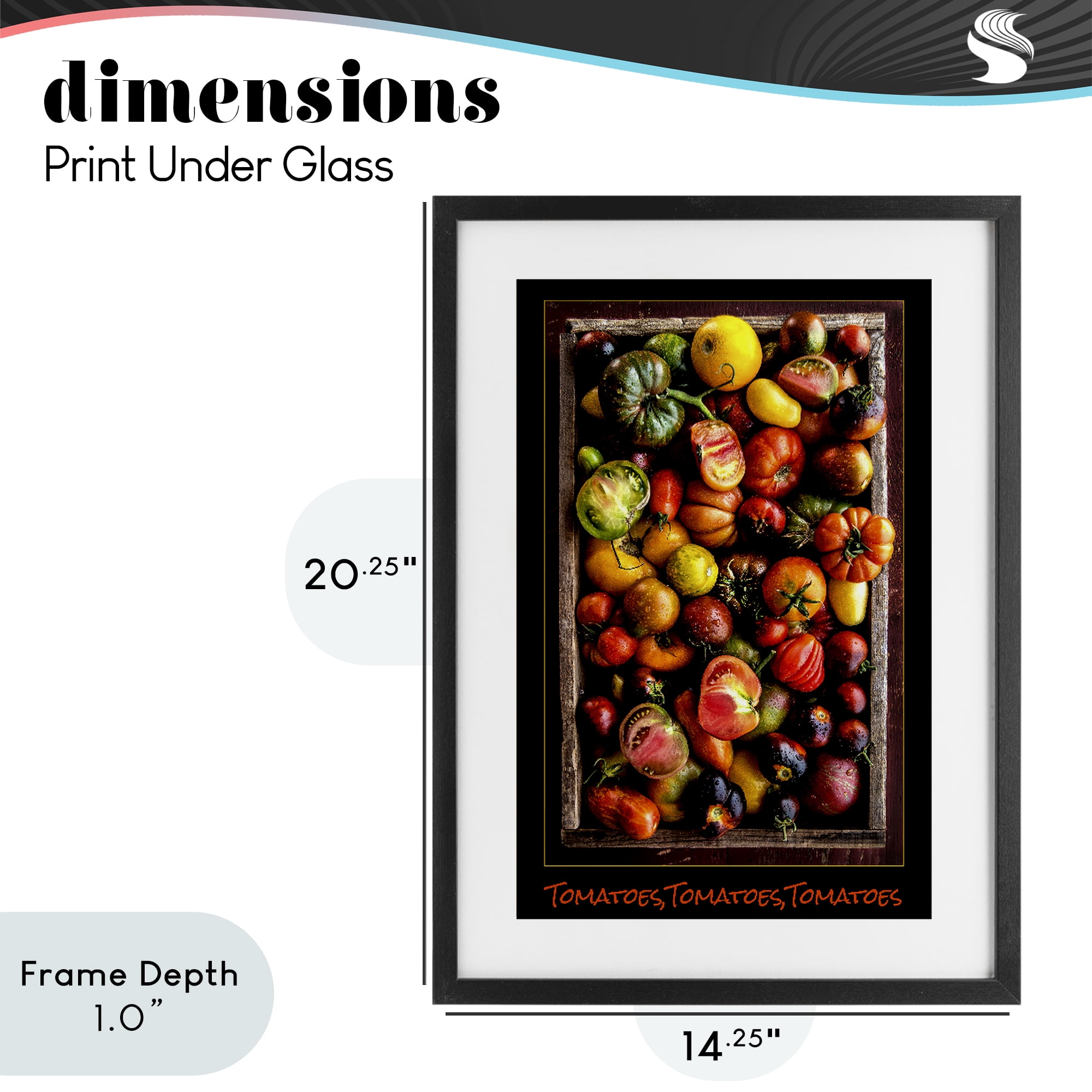 Stupell Industries Ripe & Bountiful Tomato Harvest Black Framed Print Under Glass, design by Carl Kravats
