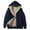 Navy, variant on Xudanell Zip up Hoodie Women Plush Long Sleeved Zippered Hooded Plush Composite Womens Jacket Sweater Thermal Black XXXXL