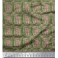 thumbnail image 1 of Soimoi Green Modal Satin Fabric Brush Stroke Abstract Decor Fabric Printed Yard 42 Inch Wide, 1 of 3