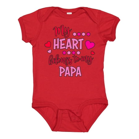 

Inktastic My Heart Belongs to My Papa Gift Baby Boy or Baby Girl Bodysuit